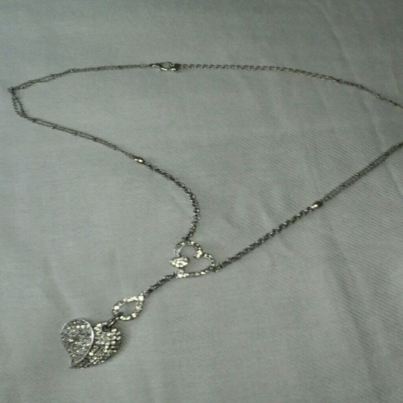 Hearts Crystal Drop Necklace - Picture 1 of 3
